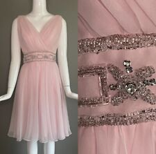 Miss Elliette Party Dress Size S Pink Chiffon 1960's Vintage picture