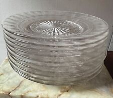 Vintage 8” Clear Glass Dessert/Salad Plates w/Textured Rim - Well Made Set of 10 picture