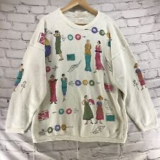 Vintage PS/LA White Sweater 20’s Females Womens Fashion 100% Cotton OS FLAW picture