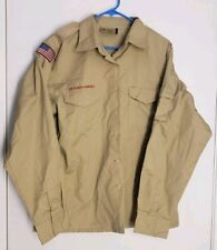 BSA Boy Scouts Khaki Tan Long Sleeve Poplin Uniform Shirt Women's XL NEW picture