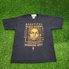 Beautiful Black-Woman Empowerment Art Shirt Womens L 20x26 Tribute Faded Black picture