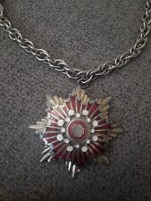 Beautiful Vintage Metal Stainless Steel Necklace and Charm MCM FABULOUS picture