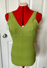 Vintage 1950/60s Catalina chartreuse green chevron striped swimsuit size 14 picture
