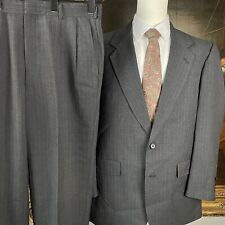 VTG Hart Schaffner Marx 41L 36 x 32 Gray Pinstriped Australian Wool 2Btn Suit picture