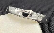 Estate QVC Affinity 925 Sterling Flush Set Diamond Band Ring w/ Pouch Sz 6 VIDEO picture