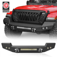 FIT 2018-2024 JEEP WRANGLER JL JT GLADIATOR FULL WIDTH FRONT BUMPER W/ D-RINGS picture