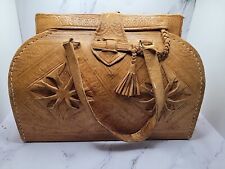 thick leather vintage hand tooled purse 1960s picture