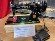 1952 SINGER 15-91 Sewing Machine - SERVICED -Gear Drive sews, Denim Leather picture