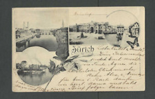1899 Post Card Zurich Switzerland Gruss Aus Type Posted Using German Stamps UDB picture