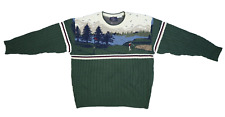 Vintage Northern Golf Elements Mens Golf Scene Long Sleeve Pullover Sweater L picture