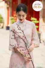 ***Ao Dai Vietnamese SIZE XL, Pink Embroidery, Vietnamese's Traditional*** picture