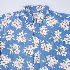 Vintage 90s Reyn Spooner Hawaiian Shirt Mens Size XL Blue Floral Reverse Print  picture
