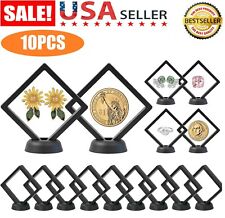 10Pcs 3D Coin Floating Display Frame Stand Holder Jewelry Challenge Gift Case US picture