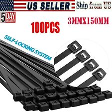 100PCS Self-locking plastic nylon tie black Zip Wire wraps strap cable tie picture