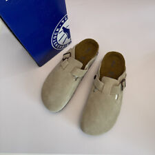 Birkenstock Boston Taupe Suede Leather Soft Footbed Women's Narrow New w/ Box picture