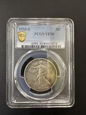 1933 s walking liberty half dollar VF 30 PCGS Certified picture