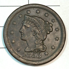 1853/3 Large Cent Nice Original AU CHRC picture