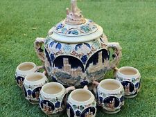 Gerz Vintage German Castle Stoneware, Steins and Tureen 4 Cups RARE COLLECTABLE picture