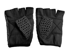 Leather Crochet Cycling / Bicycle Gloves - Vintage    Black picture