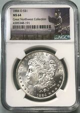 1884-O $1 Morgan Dollar Uncirculated NGC MS64 Great Northwest Collection Label picture