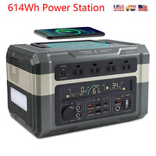 614Wh Power Station Solar Generator Mobile Lithium Battery W/ USB-C PD Output US picture