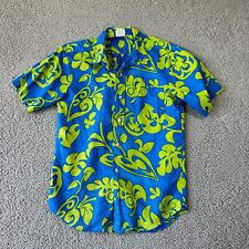 Vintage 60s Pacific Sportswear Surf Hawaiian Shirt Mens Medium M Fits Small Blue picture