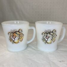 VTG Fire King Milk Glass Anchor Hocking Esso Exxon Tony Tiger Coffee 2 Cups/Mugs picture