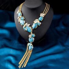 Alexis Bittar Brass Blue Turquoise Tassel Fashion Trendy Necklace picture
