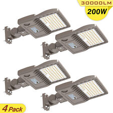 4Pack LED Parking Lot Street Light 200W IP65 Shoebox Commercial Area Lighting UL picture