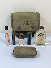 1944 Original WWII U.S. Army Military Jungle First Aid Kit Pouch w Contents picture