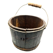 Antique Primitive Old Wooden Sap Bucket With Handle picture