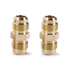 U.S. Solid 2pcs Brass Pipe Fitting Male Tube Coupler, 3/8