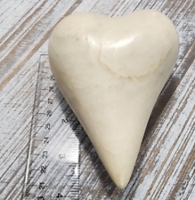 Old Italian Alabaster Stone Heart Form Cream Color Folk Art 1 lb 4oz picture