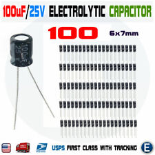100PCS 100uF 25V 105C Capacitor Electrolytic 6x7mm for 25V 16V 10V 6.3V picture