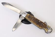 Nice Vintage Camillus 4-Line Jigged Bone 2-Blade Easy Open Jack Pocket Knife picture