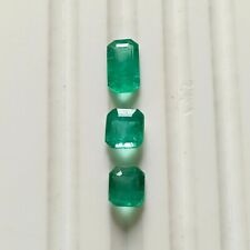 Natural Emerald Very Nice Quality Octagon Cut Loose Gemstone Lot 3.06 Cts 03 Pcs picture