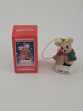 Vintage 1999 CVS Pharmacy Christmas Holiday Porcelain Ornament Reindeer w/ Box picture