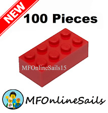 100x NEW LEGO 2x4 Red Bricks Piece # 3001 - BULK large bricks picture