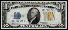 1934A $10 NEAR PERFECT AU+ North Africa Emergency WWII Silver Certificate picture