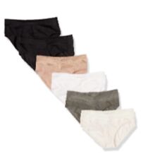 WARNER'S blissful benefits Cotton Dig Free Comfort Waist Panties With Lace 6PACK picture