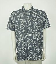 Tommy Bahama Napali Palms Gray Floral Hawaiian Shirt Mens Sz XL picture