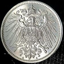 Deutsches Reich *Beautiful* Genuine 90% Silver Coin (.900) German Empire 1 Mark  picture