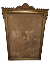 Vintage Founding Fathers American Art Tapestry In Ornate Gesso Wooden Frame picture