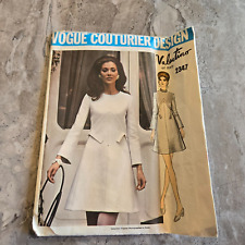 Vintage Vogue Couturier Valentino Design Pattern 2347 Sz 8 w/Dress Label Uncut picture