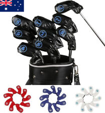 9 Pcs/Set Golf Iron Club Headcovers Soft PU Leather Protect Waterproof Covers AU picture