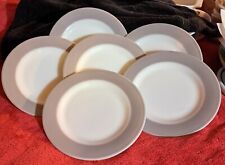 Vintage Pyrex. Set Of 6 Dove Gray Band Salad Plates picture