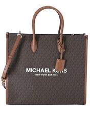 Michael Kors Mirella Large Tote Crossbody Bag Brown MK Signature picture