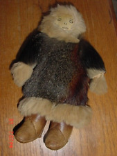 OLD ALASKA ESKIMO MUSEUM QUALITY DOLL WITH LEATHER FACE AND BOOTS picture