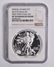 2013-W SP70 ENHANCED Finish American Silver Eagle West Point NGC Brown Lbl picture