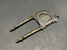 Old Antique Handmade Brass Peacock Shape Fine Engraved Betel Nut Cutter Sarota picture
